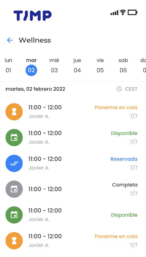 timp.pro: Reserva, cancela o ponte en cola
